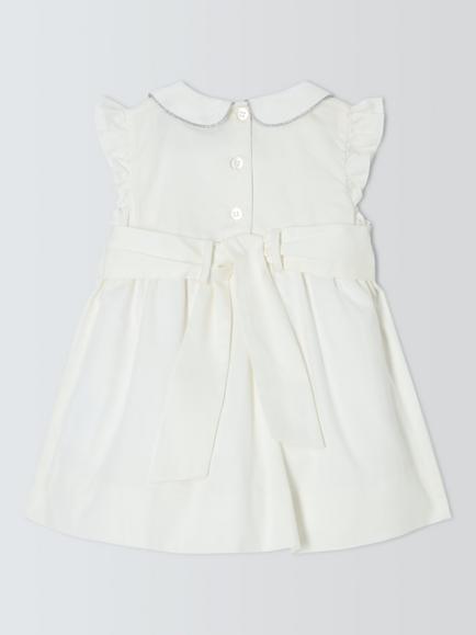 John Lewis Heirloom Collection Baby Sateen Christening Smock Dress, White - view 2, White