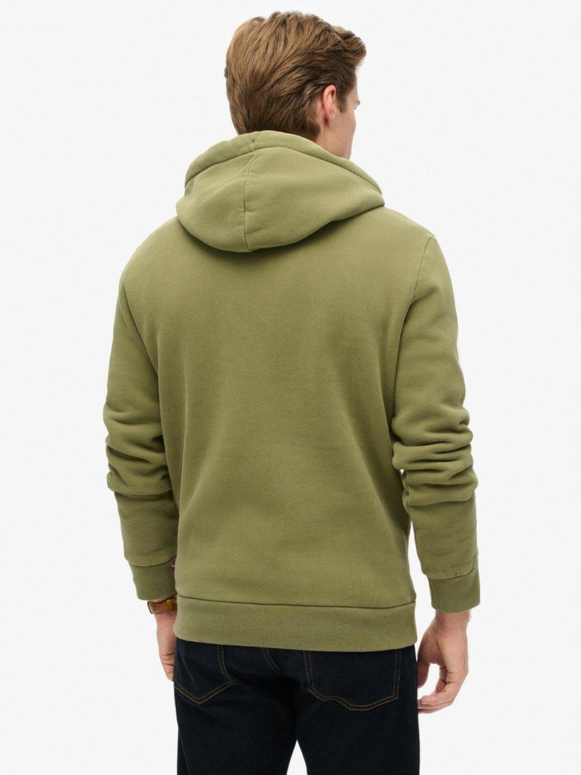 Product image 2 of 5, which shows Superdry Tokyo Vintage Logo Graphic Hoodie, Soft Moss Green, S