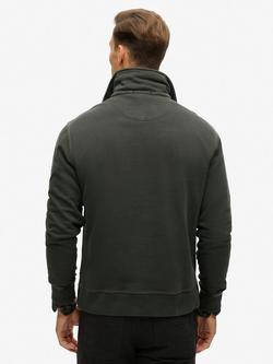 Superdry Contrast Stitch Half Zip Polo Neck Jumper - view 2, Washed Black