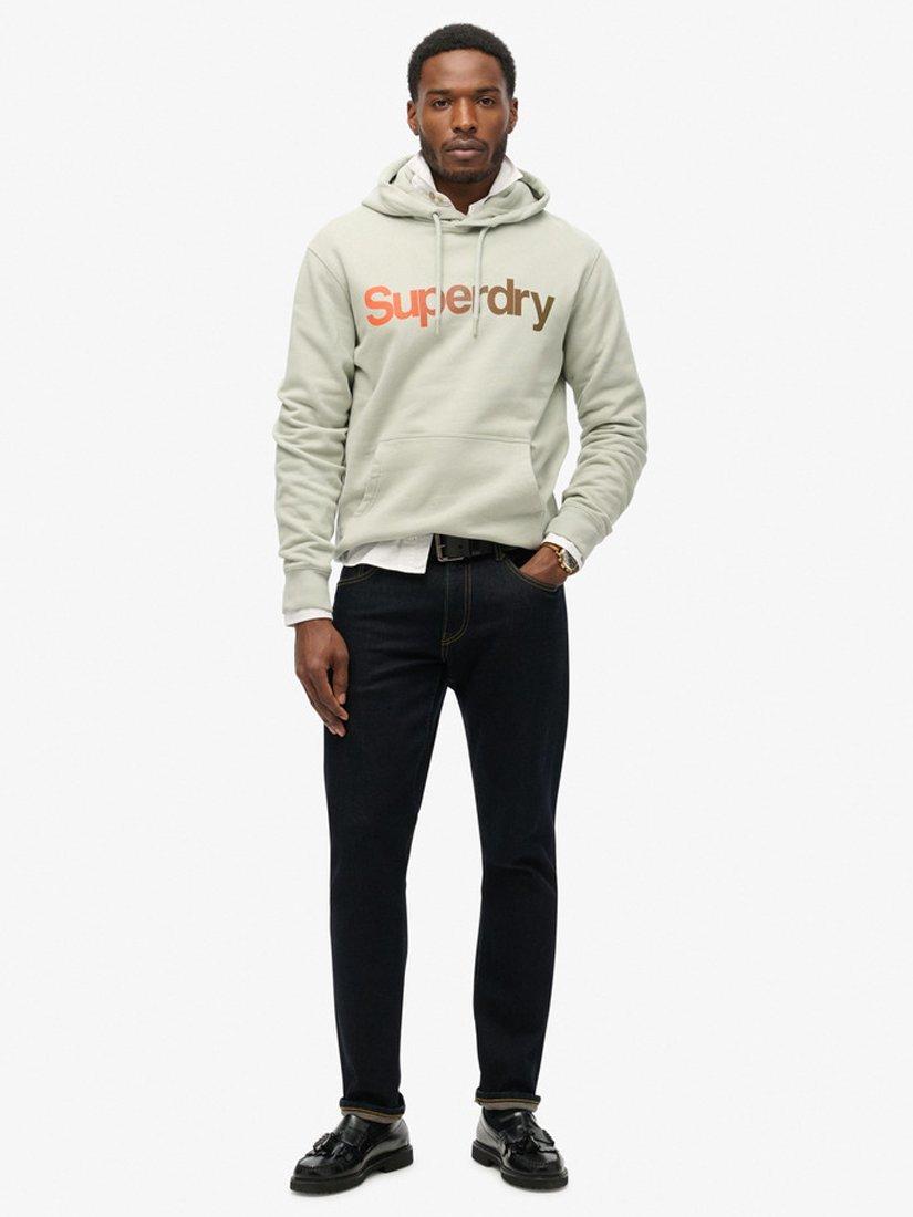 Product image 3 of 5, which shows Superdry Core Logo Fade Hoodie, Puritan Grey, S