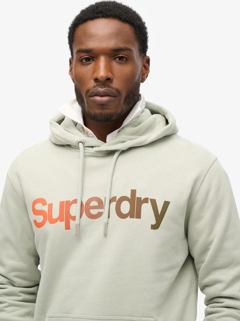 Product image 4 of 5, which shows Superdry Core Logo Fade Hoodie, Puritan Grey, S