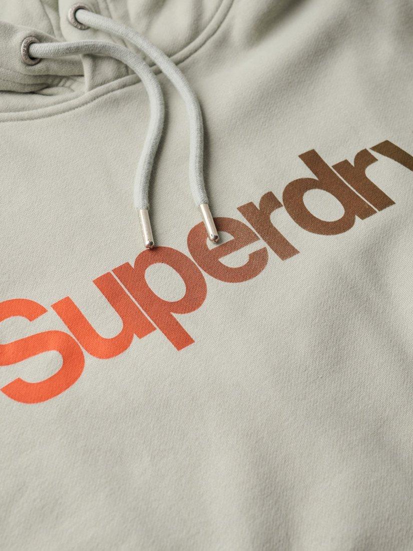 Product image 5 of 5, which shows Superdry Core Logo Fade Hoodie, Puritan Grey, S