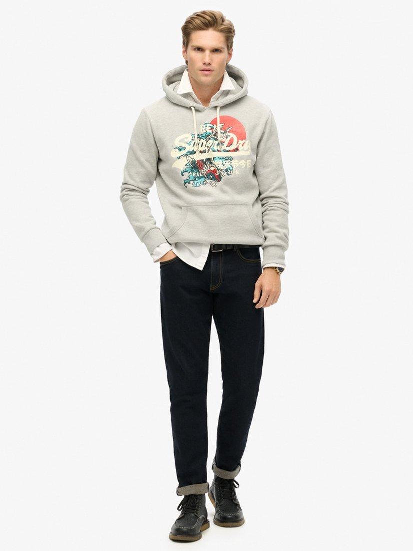 Product image 3 of 5, which shows Superdry Tokyo Vintage Logo Graphic Hoodie, Pumice Stone Beige, S