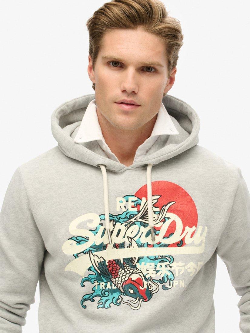 Product image 4 of 5, which shows Superdry Tokyo Vintage Logo Graphic Hoodie, Pumice Stone Beige, S