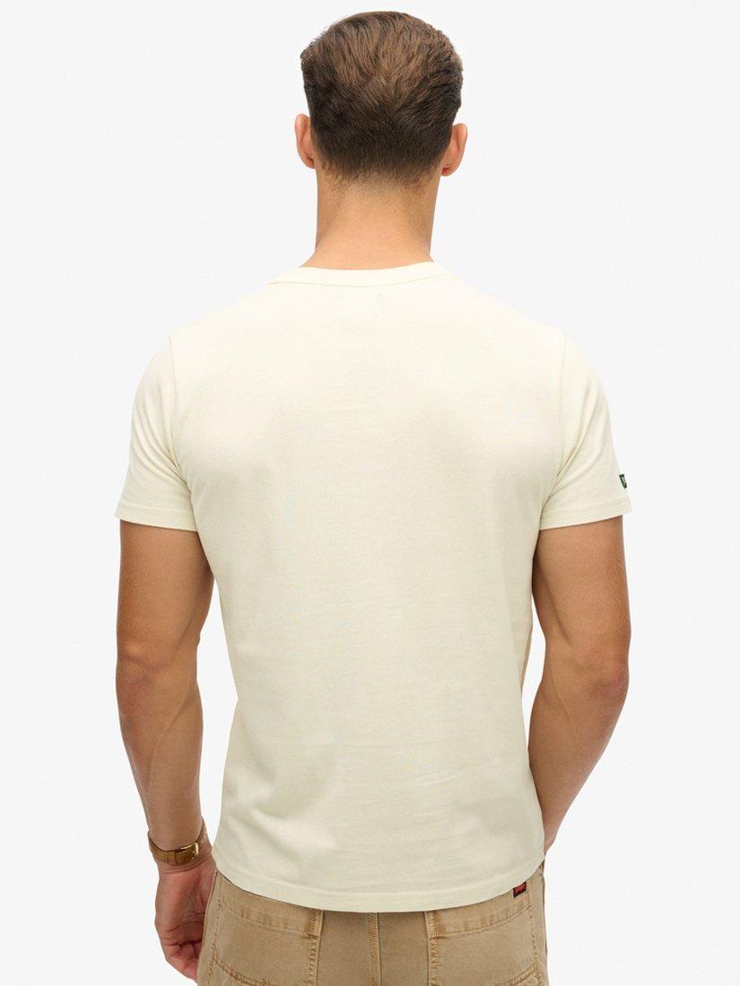 Product image 2 of 5, which shows Superdry Machined Goods Workwear T-Shirt, Cream, S