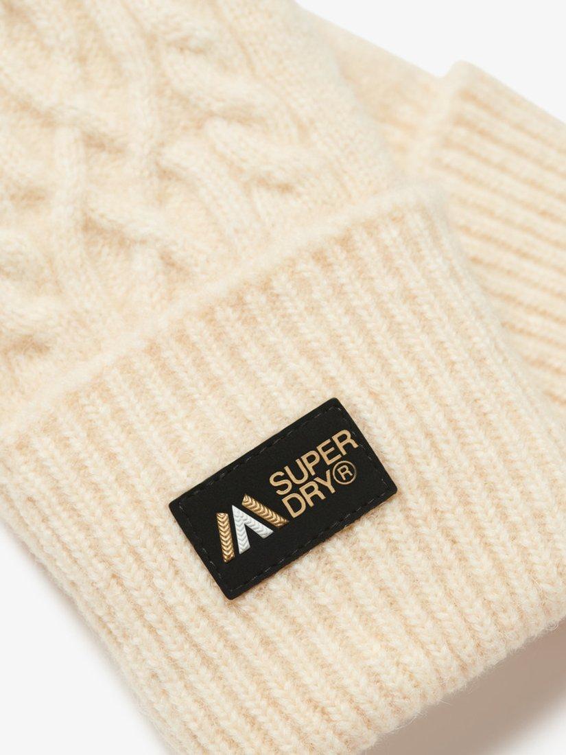 Product image 3 of 3, which shows Superdry Cable Luxe Handwarmer Gloves, Oatmeal White