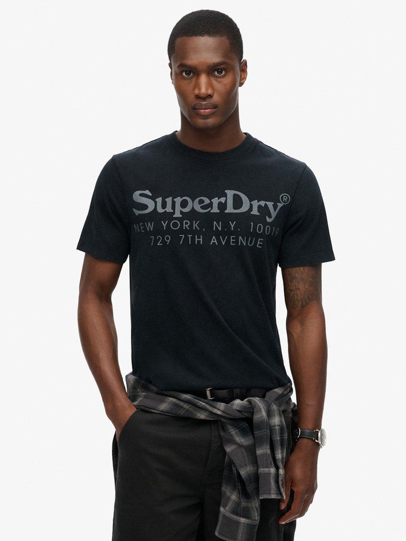 Superdry Tonal Venue Logo T-Shirt, Jet Black