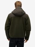 Superdry Hood Expedition Borg Hybrid Parka, Olive Green