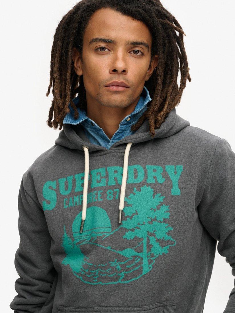 Product image 4 of 4, which shows Superdry Outdoor Graphic Hoodie, Granite Grey Marl, S
