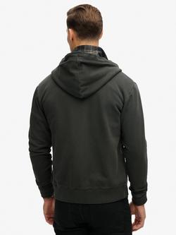 Superdry Essential Logo Washed Zip Hoodie - view 2, Washed Black