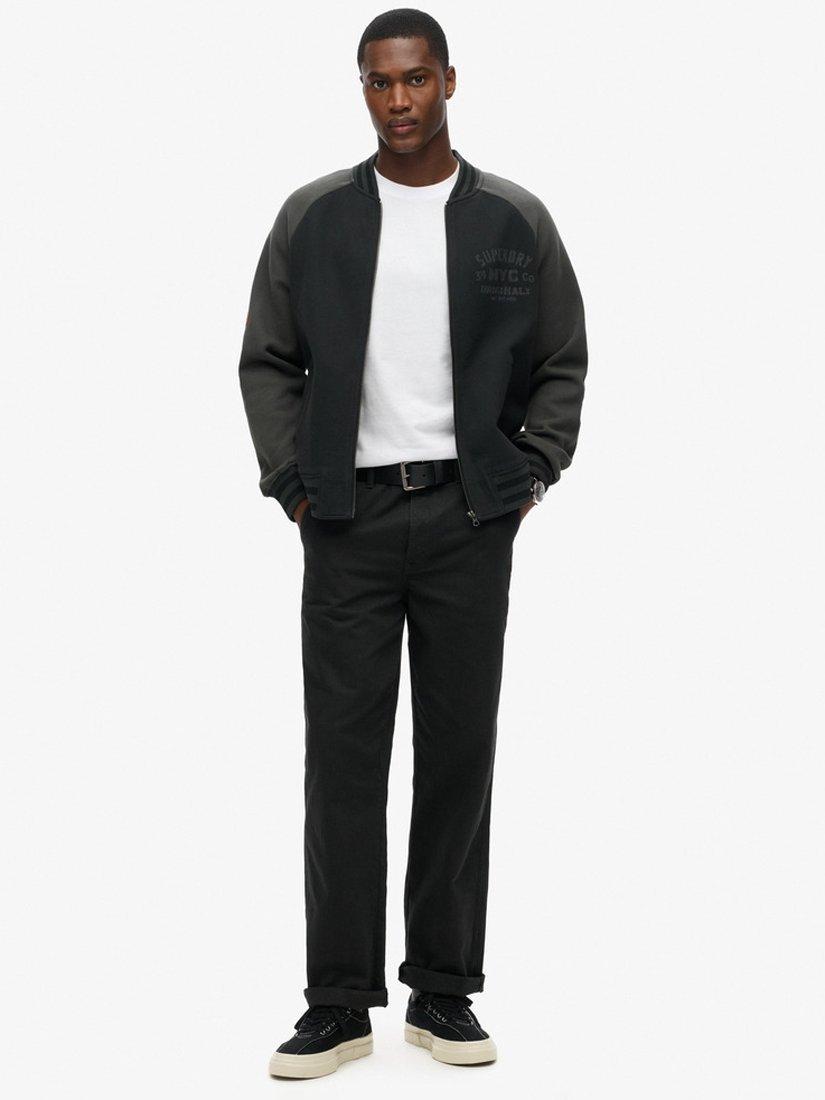 Product image 2 of 6, which shows Superdry College Graphic Jersey Bomber Jacket, Black, S