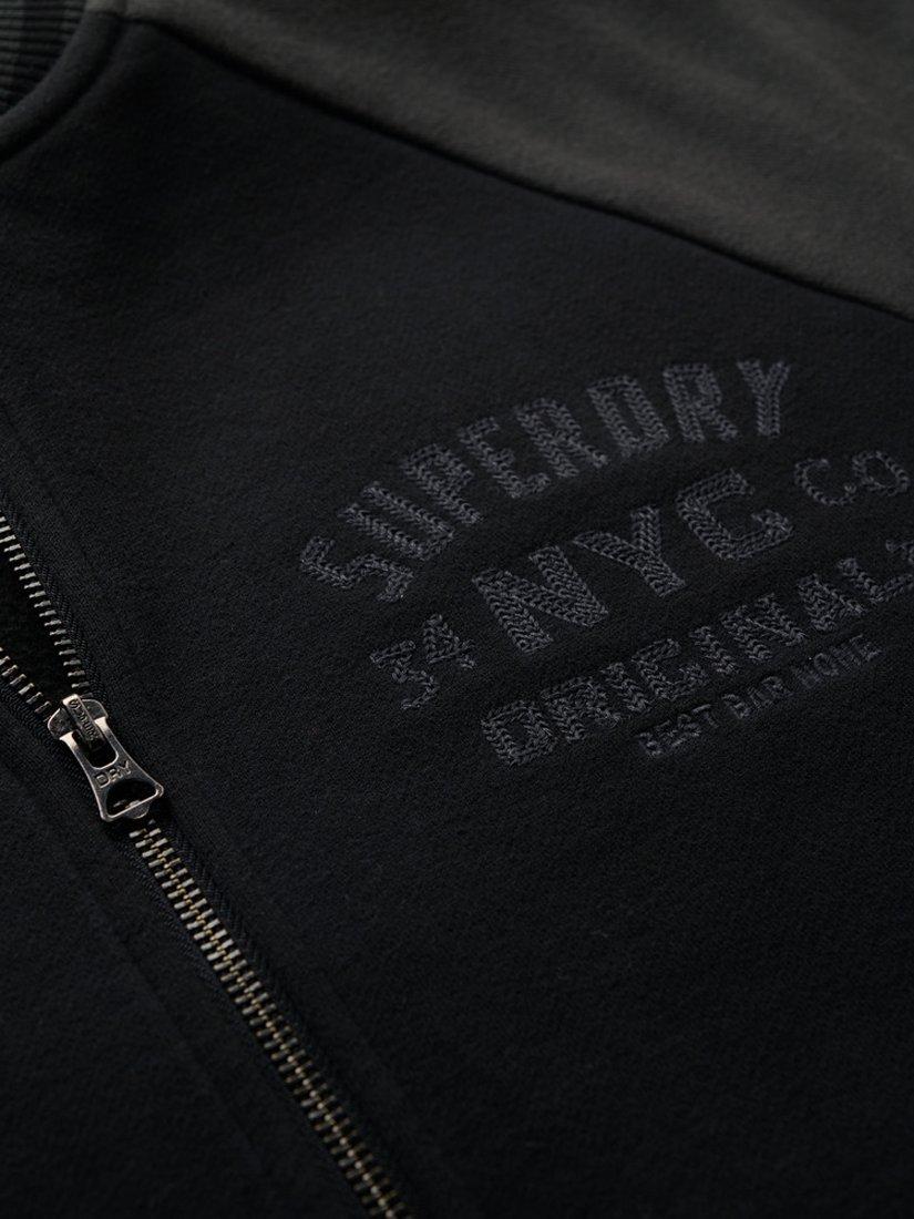 Product image 6 of 6, which shows Superdry College Graphic Jersey Bomber Jacket, Black, S