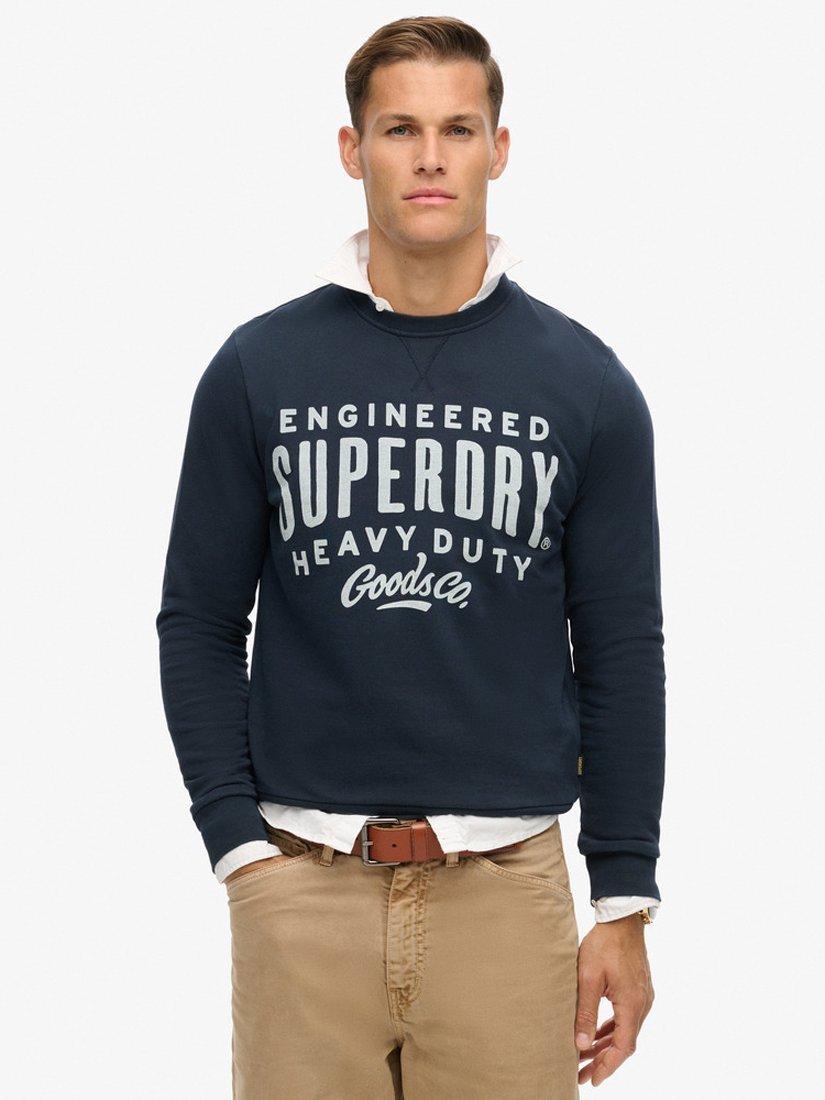 Product image 1 of 5, which shows Superdry Logo Sweatshirt, Eclipse Navy, S