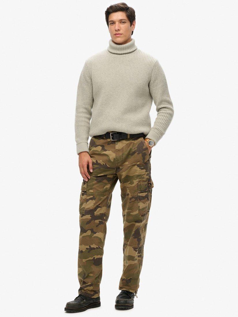 Product image 1 of 7, which shows Superdry Baggy Cargo Trousers, Woodland, W30/L30