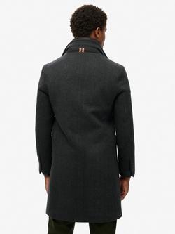 Superdry Tailored 2 In 1 Town Coat, Black Herringbone - view 2, Black Herringbone