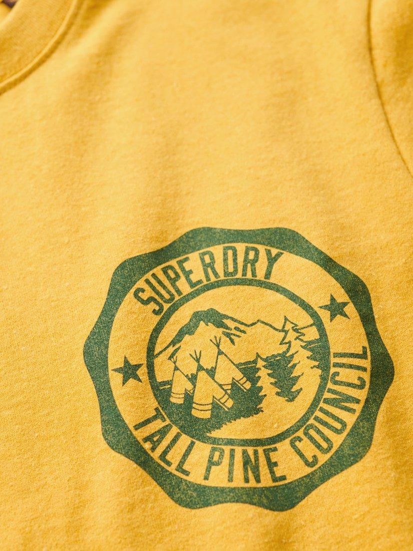 Product image 5 of 5, which shows Superdry Cotton Blend Outdoor Graphic T-Shirt, Mustard Yellow Marl, S