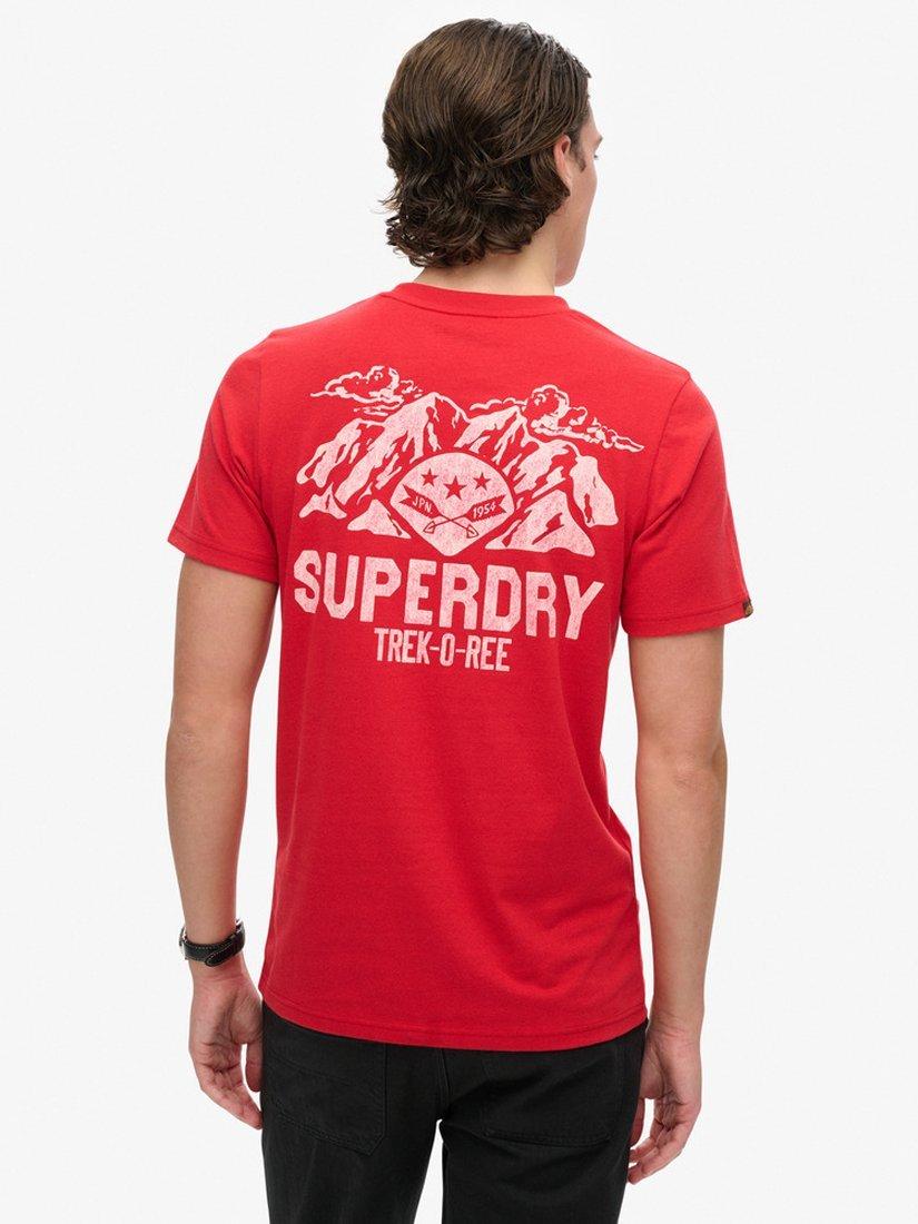 Product image 3 of 5, which shows Superdry Cotton Blend Outdoor Graphic T-Shirt, Ferra Red Marl, S
