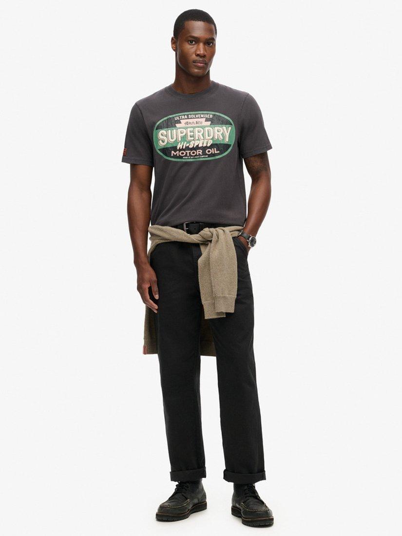 Product image 3 of 5, which shows Superdry Workwear Gasoline Graphic T-Shirt, Blackboard, S