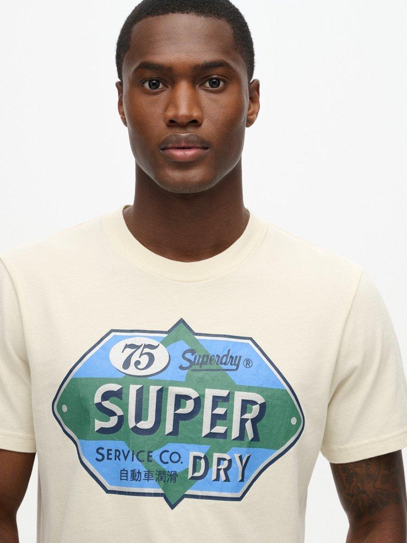 Product image 4 of 5, which shows Superdry Workwear Gasoline Graphic T-Shirt, Rice White, S
