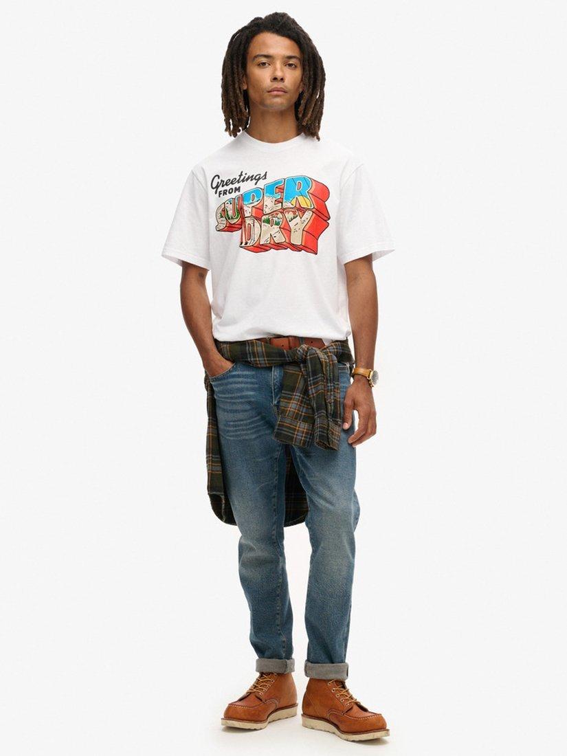 Product image 3 of 5, which shows Superdry Travel Postcard Graphic T-Shirt, Optic, S
