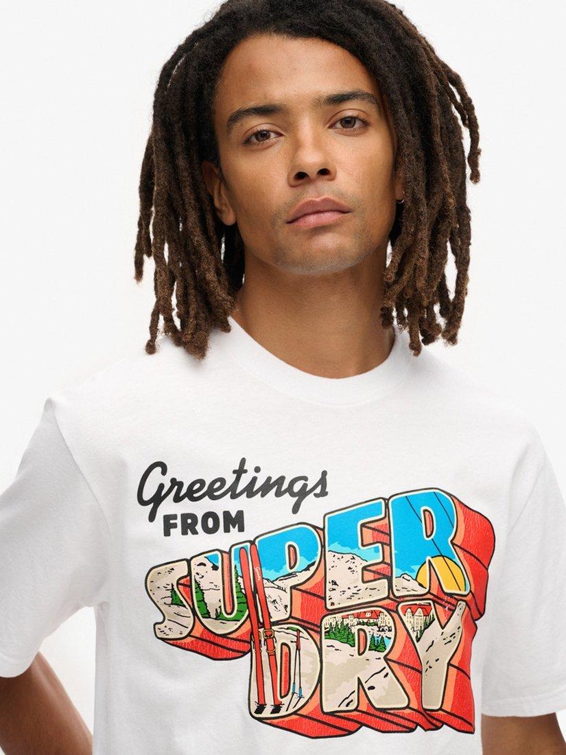 Product image 4 of 5, which shows Superdry Travel Postcard Graphic T-Shirt, Optic, S