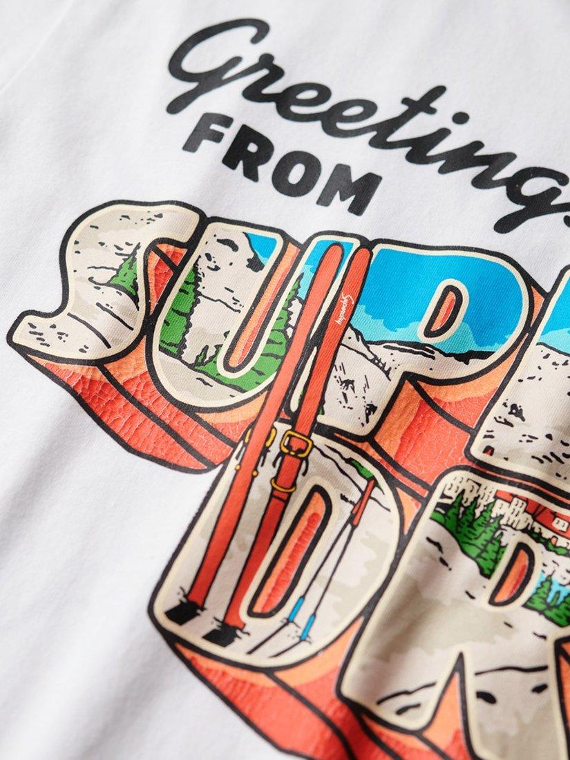Product image 5 of 5, which shows Superdry Travel Postcard Graphic T-Shirt, Optic, S