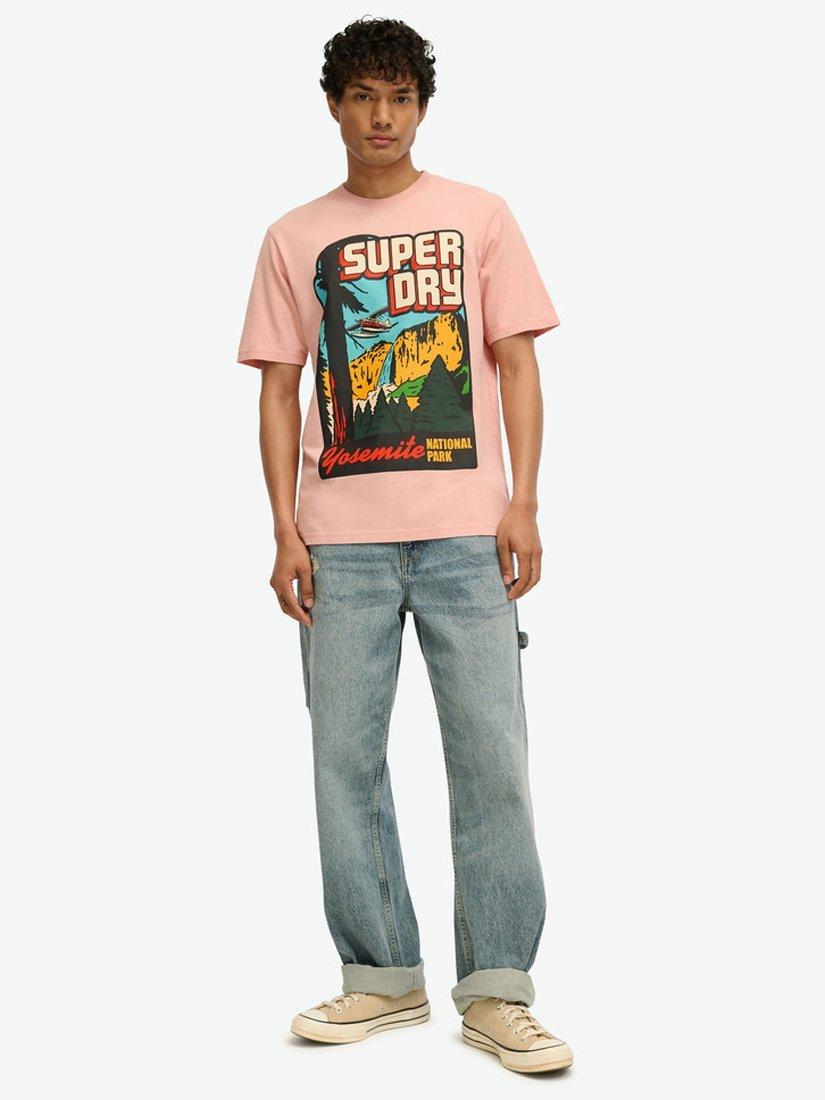 Product image 2 of 5, which shows Superdry Large Graphic T-Shirt, Blossom Pink, S