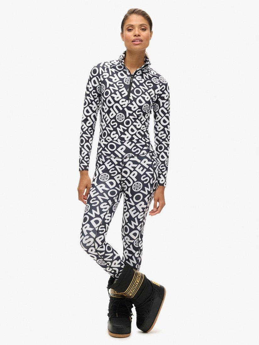 Superdry Ski Base Layer Leggings, Monogram Black, Monogram Black