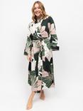 Fable & Eve Highnury Floral Long Dressing Gown, Black/Multi