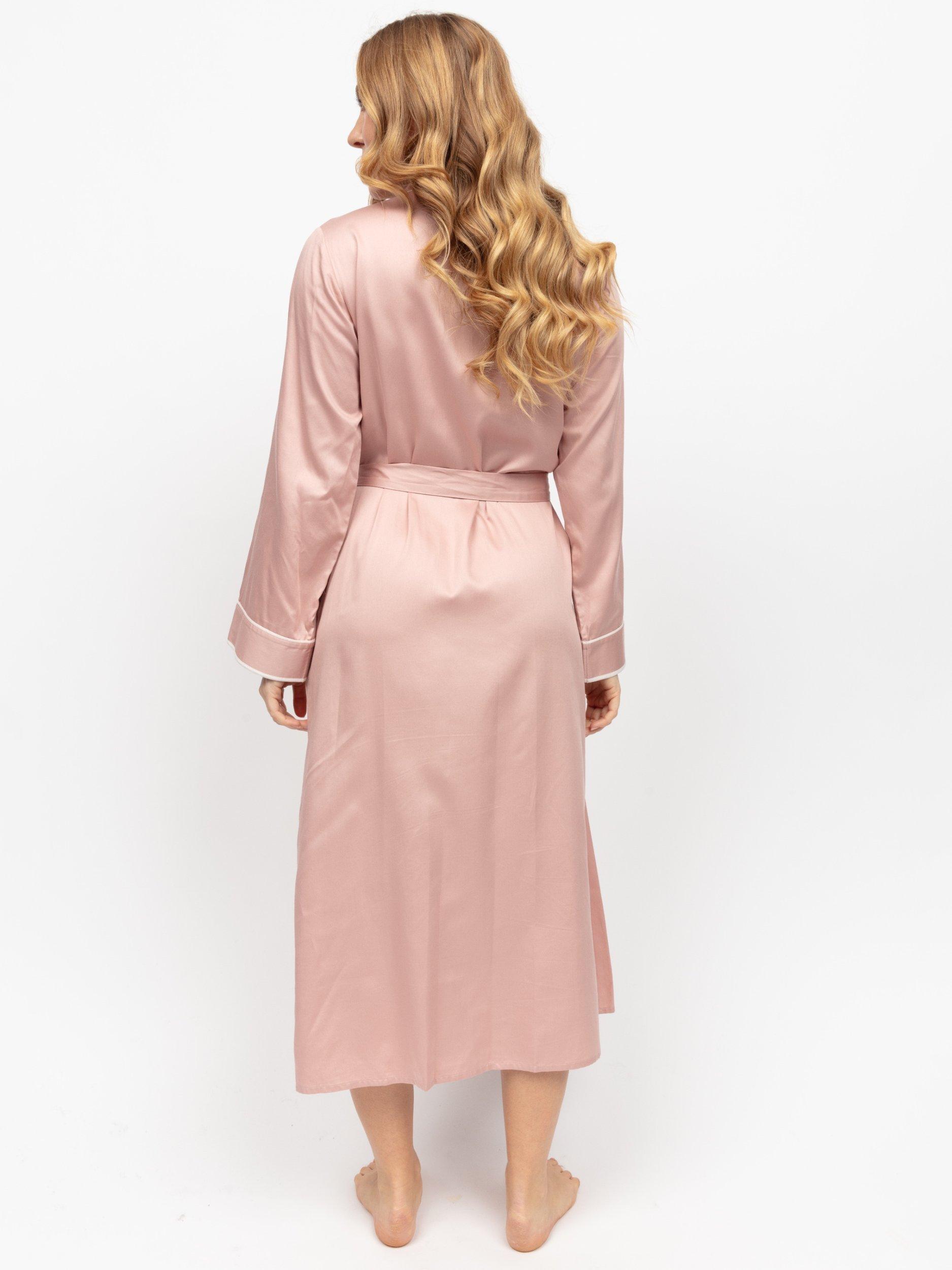 Product image 3 of 4, which shows Fable & Eve Highbury Long Dressing Gown, Light Pink, 8