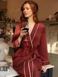 Fable & Eve Fitzrovia Long Sleeve Long Dressing Gown, Rust