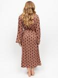 Fable & Eve Fitzrovia Chain Long Dressing Gown, Rust/Multi