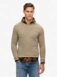 Superdry Essential Slim Fit Crew Jumper, Light Brown Marl