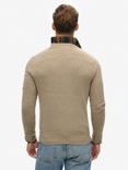 Superdry Essential Slim Fit Crew Jumper, Light Brown Marl