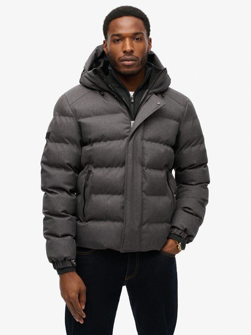 Product image 3 of 6, which shows Superdry Puffer Jacket, Grey Marl, S