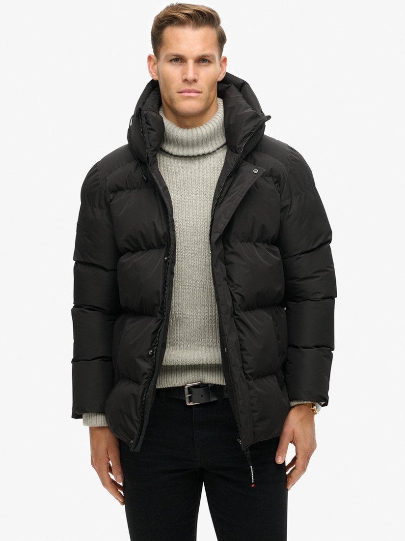 Superdry Hooded 5 Baffle Sports Puffer Black