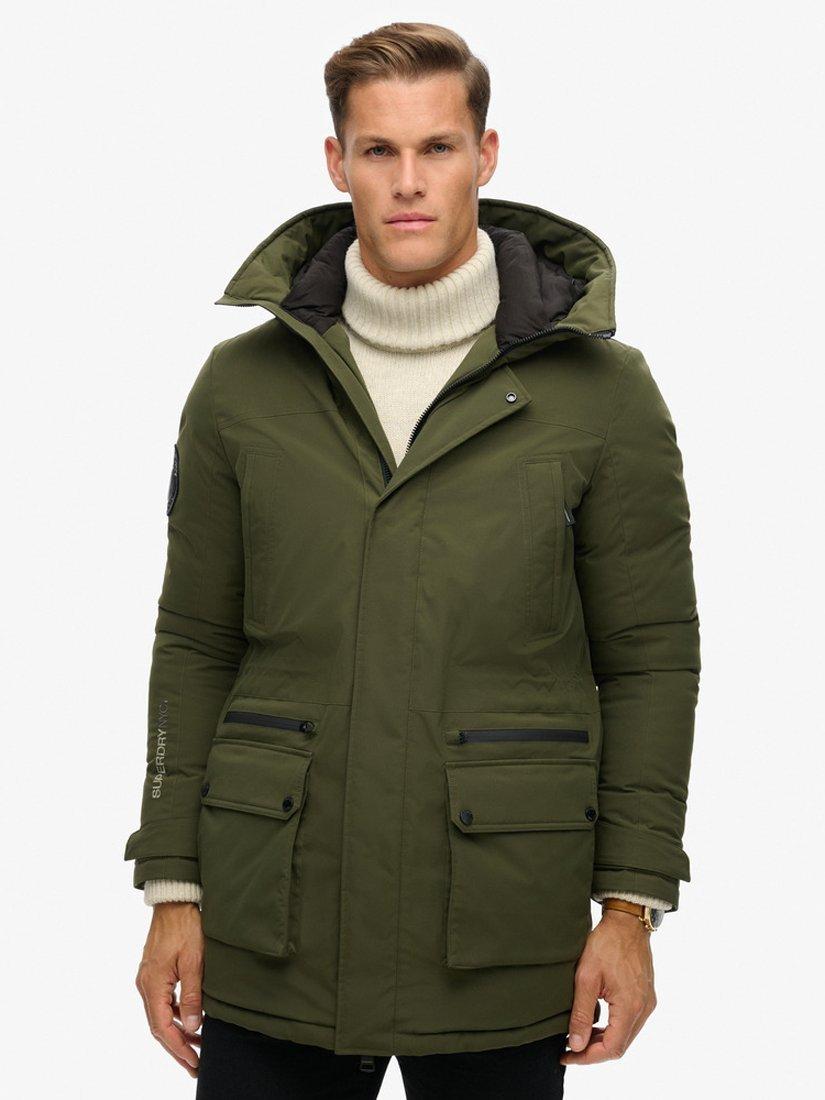 Product image 3 of 6, which shows Superdry City Padded Parka Jacket, Army Khaki, S