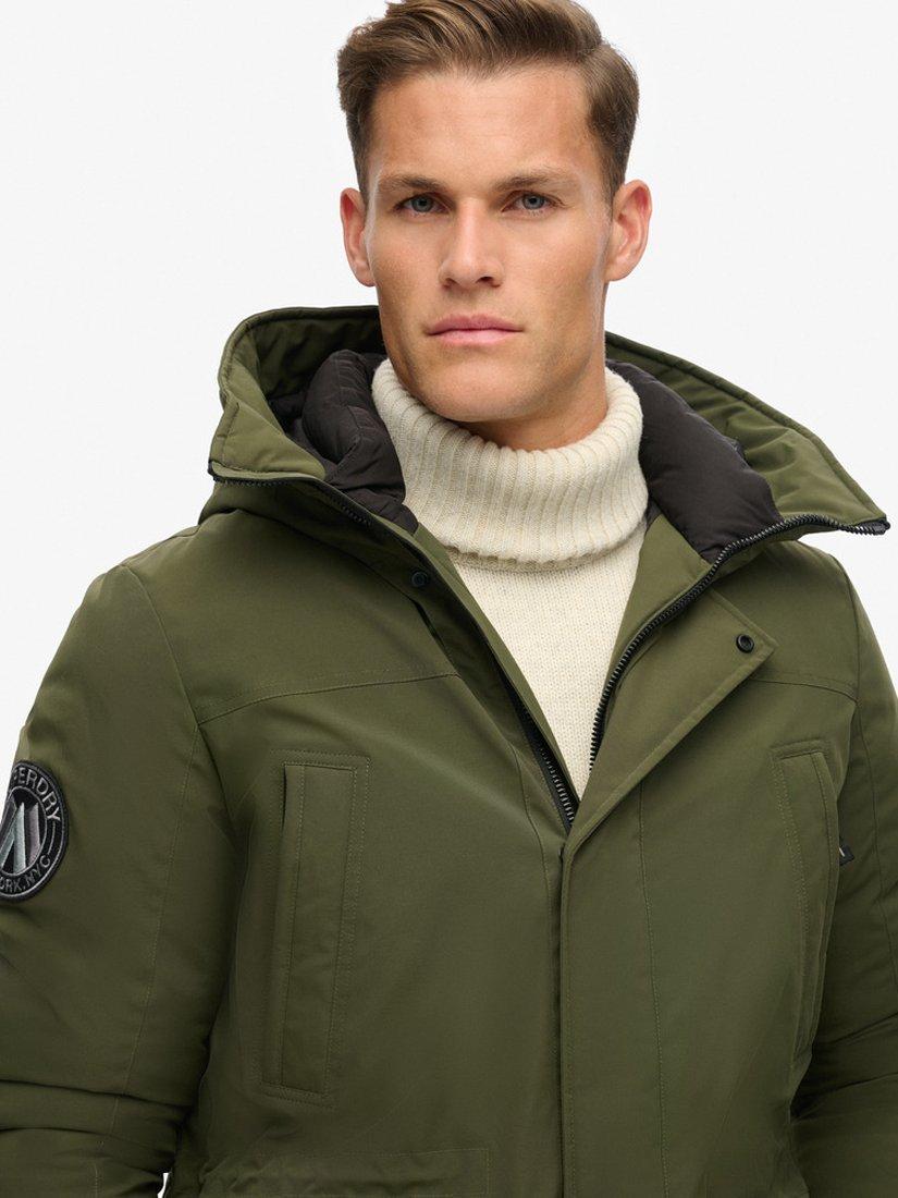 Product image 4 of 6, which shows Superdry City Padded Parka Jacket, Army Khaki, S