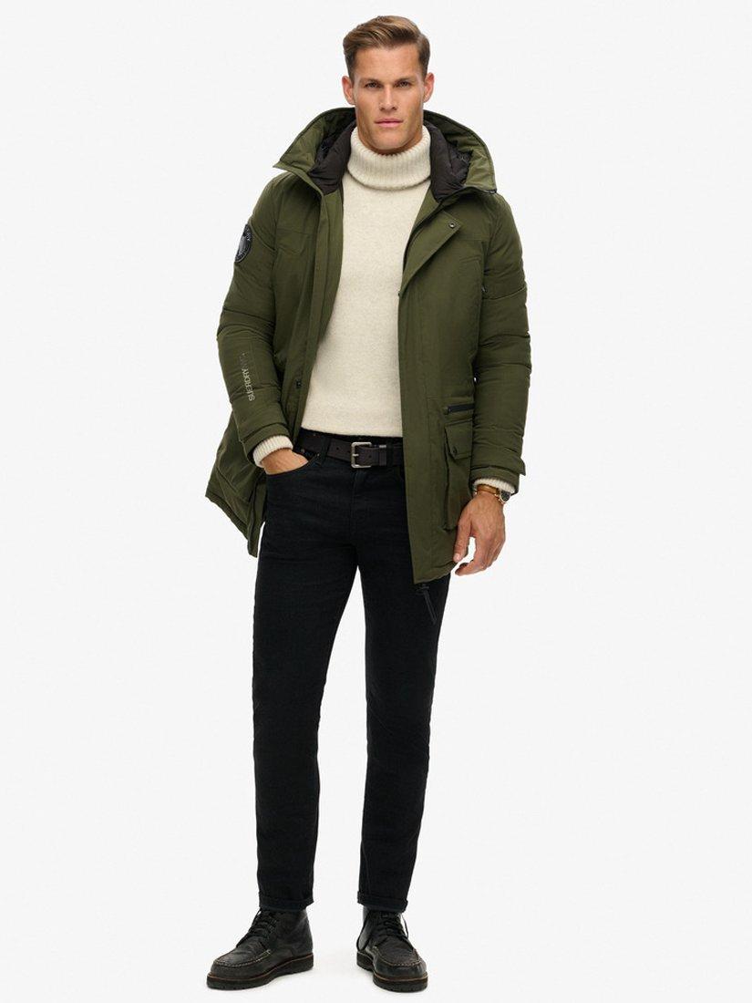 Product image 5 of 6, which shows Superdry City Padded Parka Jacket, Army Khaki, S