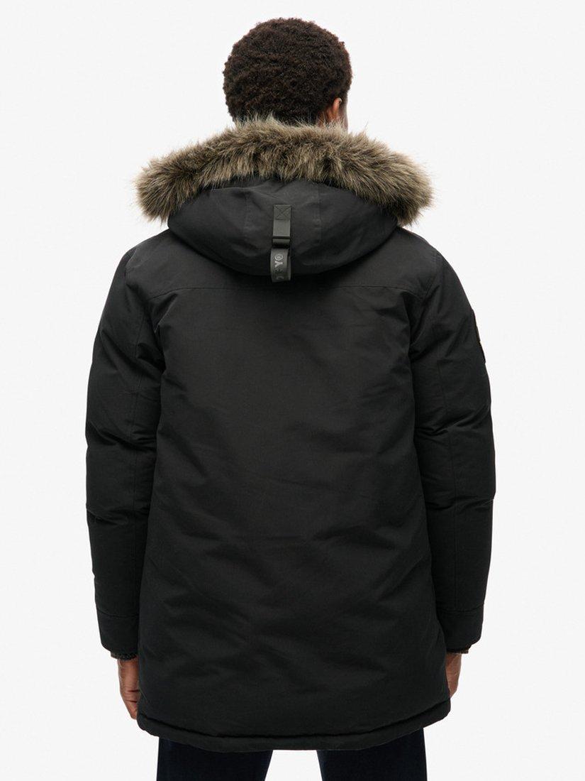 Product image 2 of 6, which shows Superdry Everest Faux Fur Parka Jacket, Jet Black, S