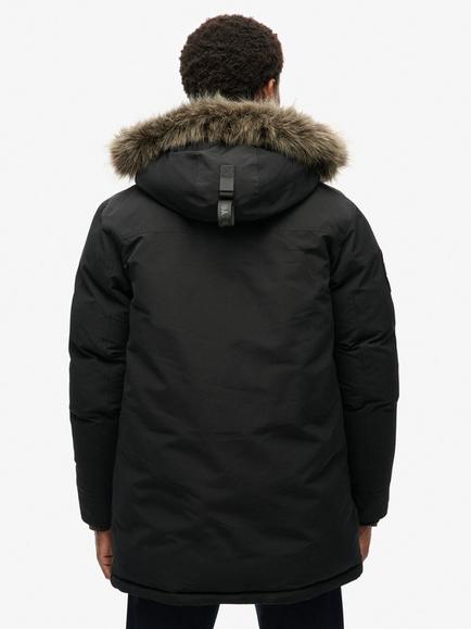 Superdry Everest Faux Fur Parka Jacket - view 2, Jet Black