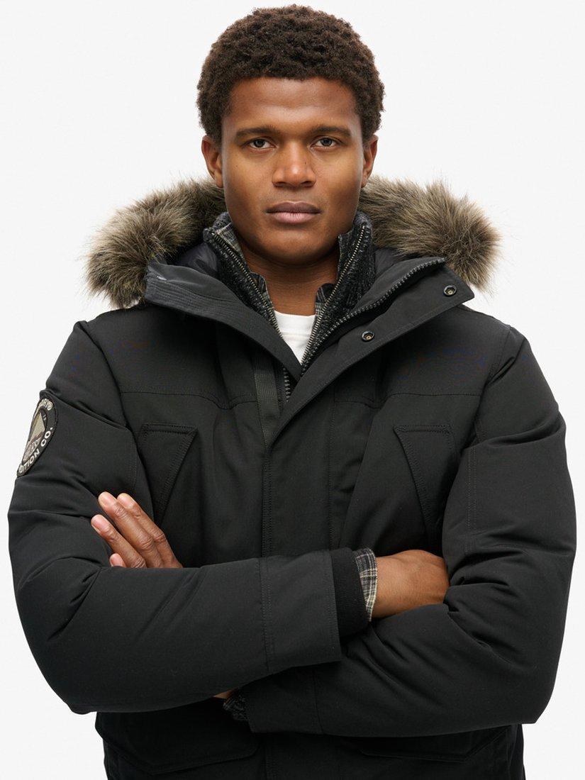 Product image 3 of 6, which shows Superdry Everest Faux Fur Parka Jacket, Jet Black, S