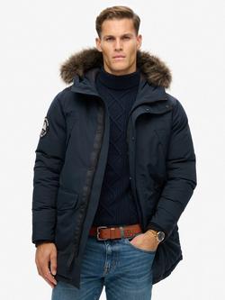 Superdry Everest Faux Fur Parka Jacket, Eclipse Navy, Eclipse Navy