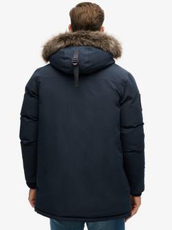 Superdry Everest Faux Fur Parka Jacket, Eclipse Navy - view 2, Eclipse Navy