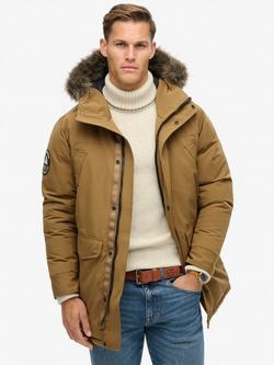 Superdry Everest Faux Fur Parka Jacket, Kangaroo Brown, Kangaroo Brown