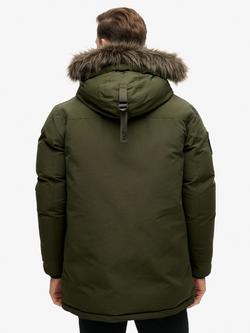 Superdry Everest Faux Fur Parka Jacket, Army Khaki Green - view 2, Army Khaki Green