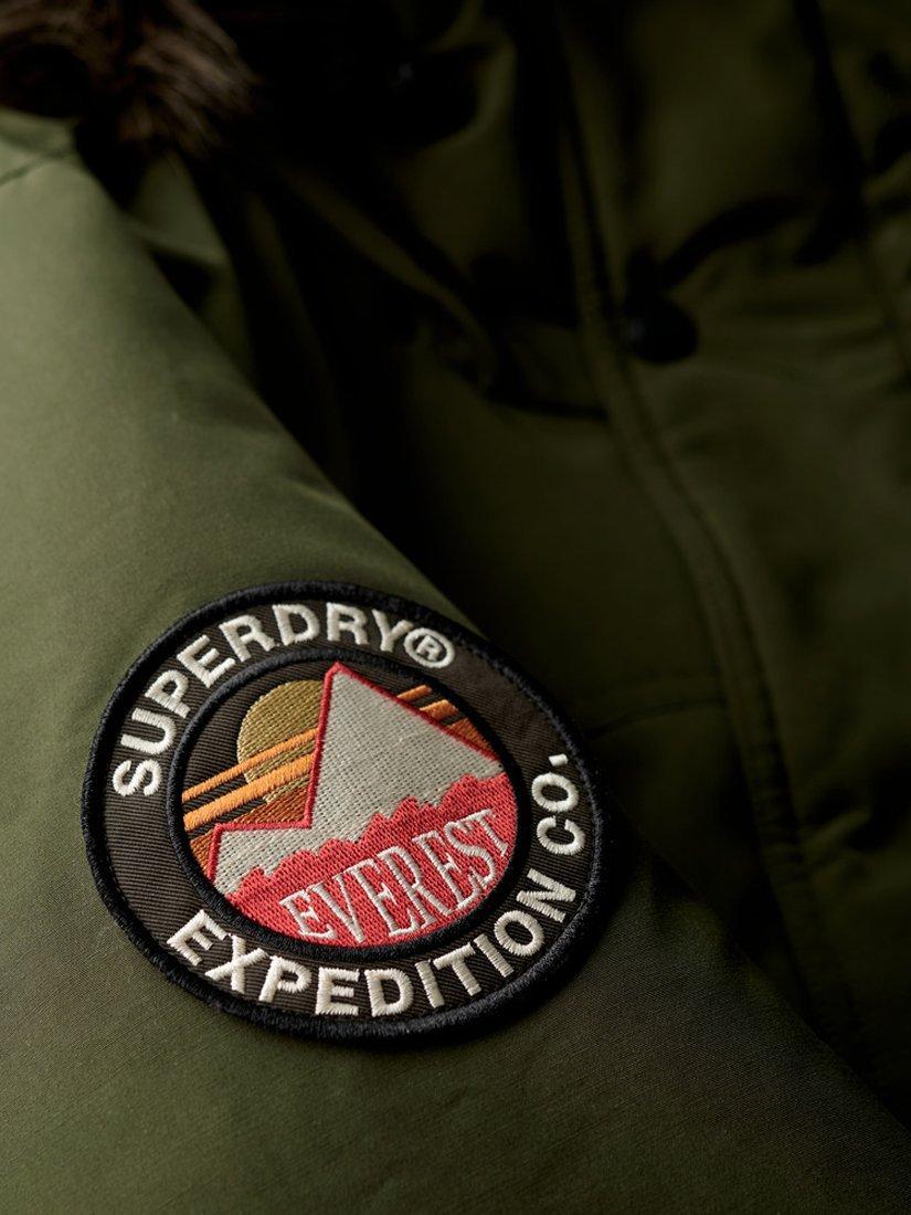 Product image 5 of 5, which shows Superdry Everest Faux Fur Parka Jacket, Army Khaki Green, S