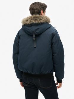 Superdry Everest Faux Fur Bomber Jacket, Eclipse Navy - view 2, Eclipse Navy