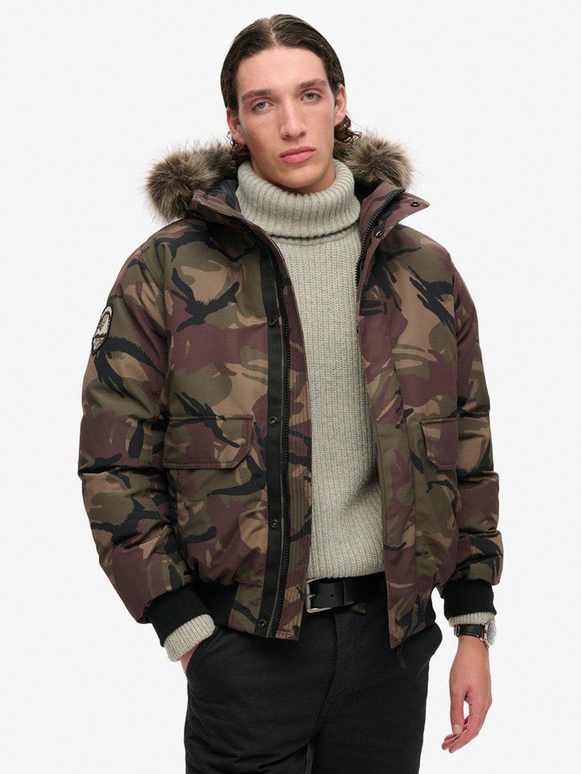 Product image 1 of 6, which shows Superdry Everest Faux Fur Bomber, Para Camo, S