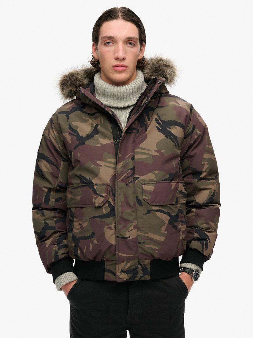 Product image 2 of 6, which shows Superdry Everest Faux Fur Bomber, Para Camo, S